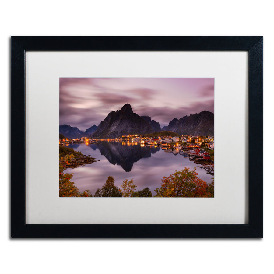 Michael Blanchette Photography Reinefjord Mirror Black Wooden Framed Art 18 x 22 Inches Image 1