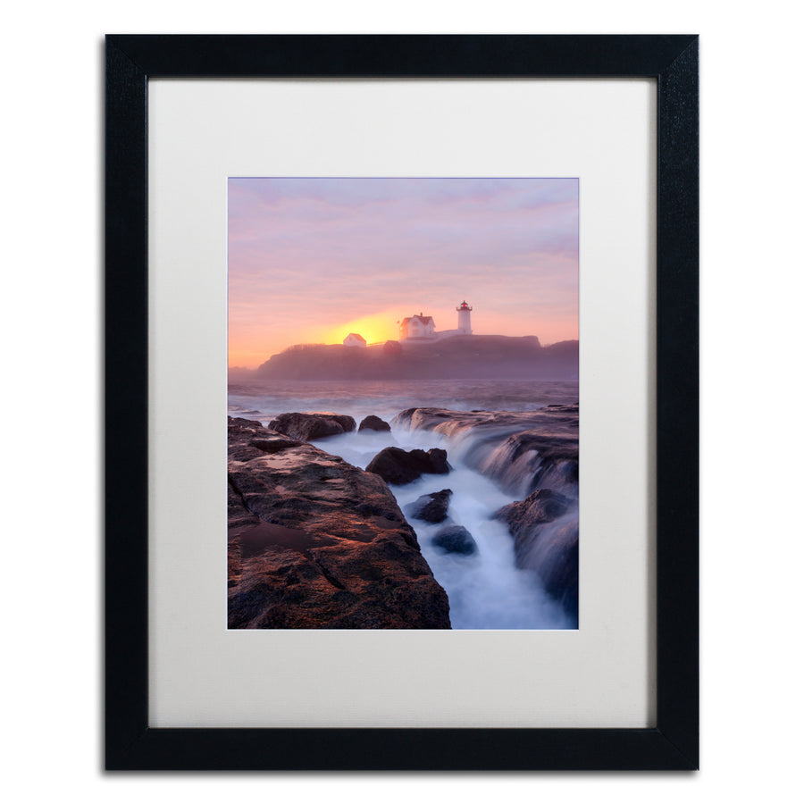 Michael Blanchette Photography Lighthouse On Fire Black Wooden Framed Art 18 x 22 Inches Image 1