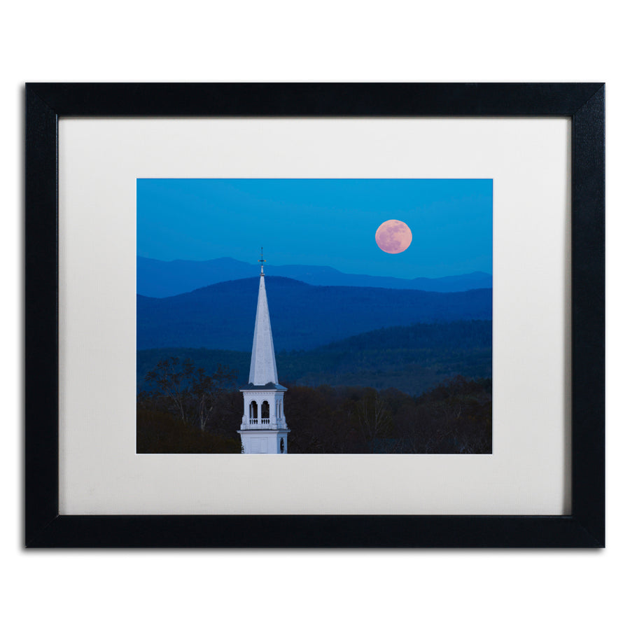 Michael Blanchette Photography Moon over Vermont Black Wooden Framed Art 18 x 22 Inches Image 1