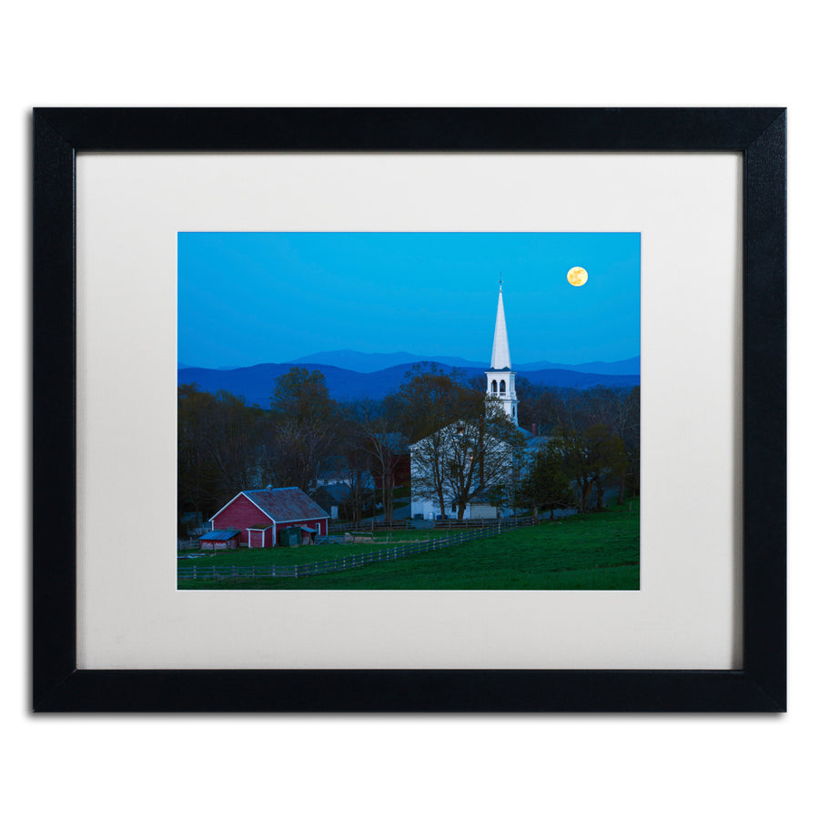 Michael Blanchette Photography Moonrise at Peacham Black Wooden Framed Art 18 x 22 Inches Image 1