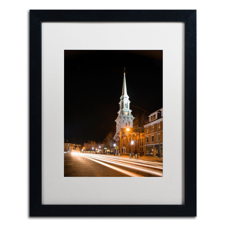 Michael Blanchette Photography Congress St Night Black Wooden Framed Art 18 x 22 Inches Image 1