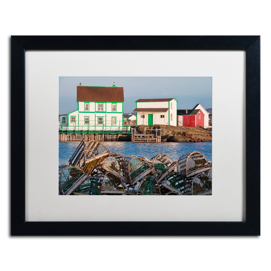 Michael Blanchette Photography Lobster Traps Black Wooden Framed Art 18 x 22 Inches Image 1