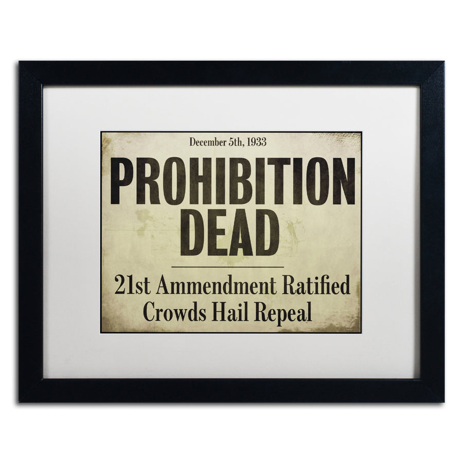 Color Bakery Prohibition Black Wooden Framed Art 18 x 22 Inches Image 1