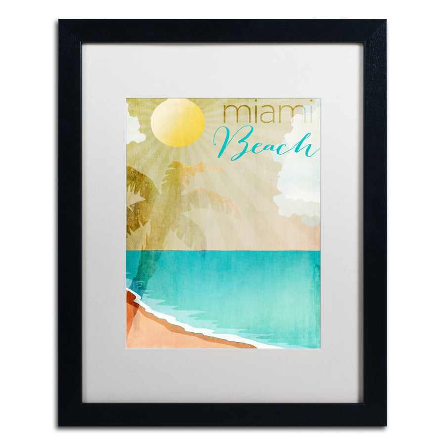 Color Bakery Miami Beach Black Wooden Framed Art 18 x 22 Inches Image 1