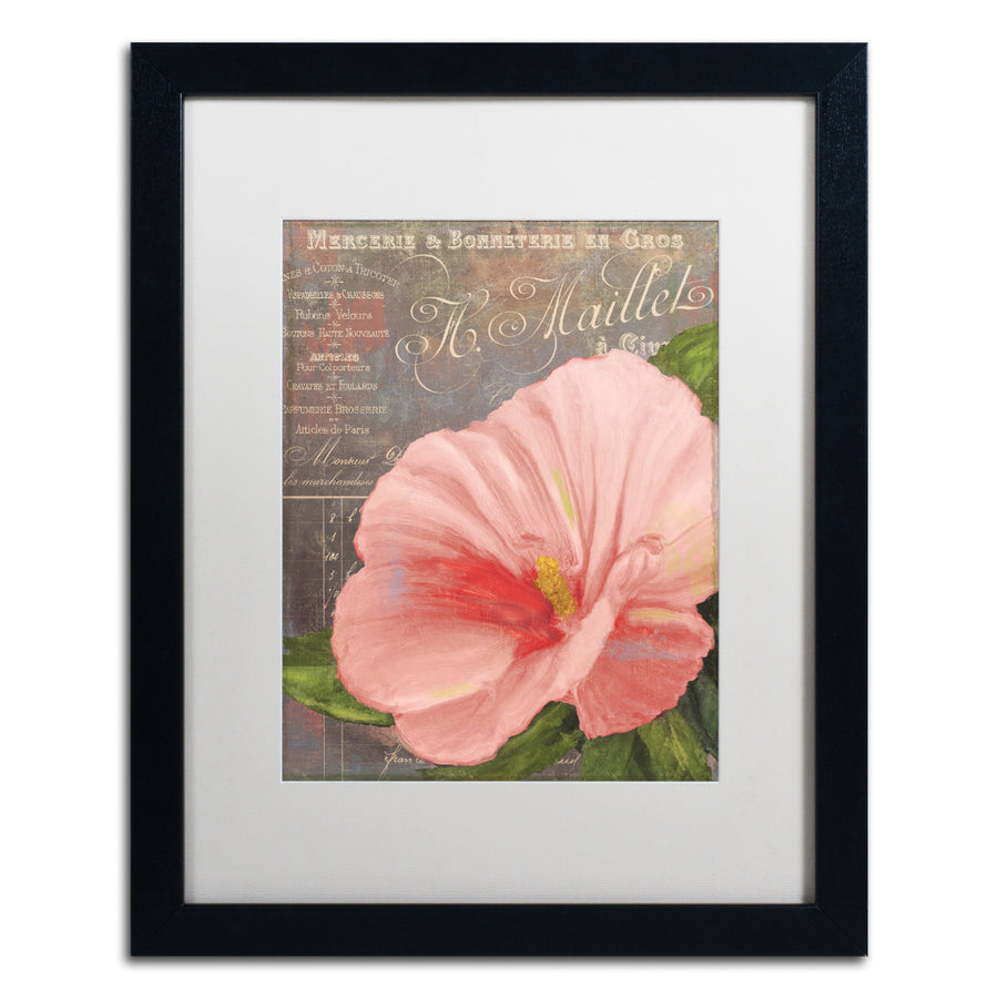 Color Bakery Peach Hibiscus Black Wooden Framed Art 18 x 22 Inches Image 1