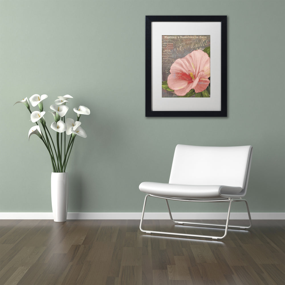 Color Bakery Peach Hibiscus Black Wooden Framed Art 18 x 22 Inches Image 2