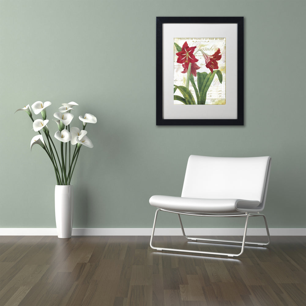 Color Bakery Peppermint Amaryllis Black Wooden Framed Art 18 x 22 Inches Image 2