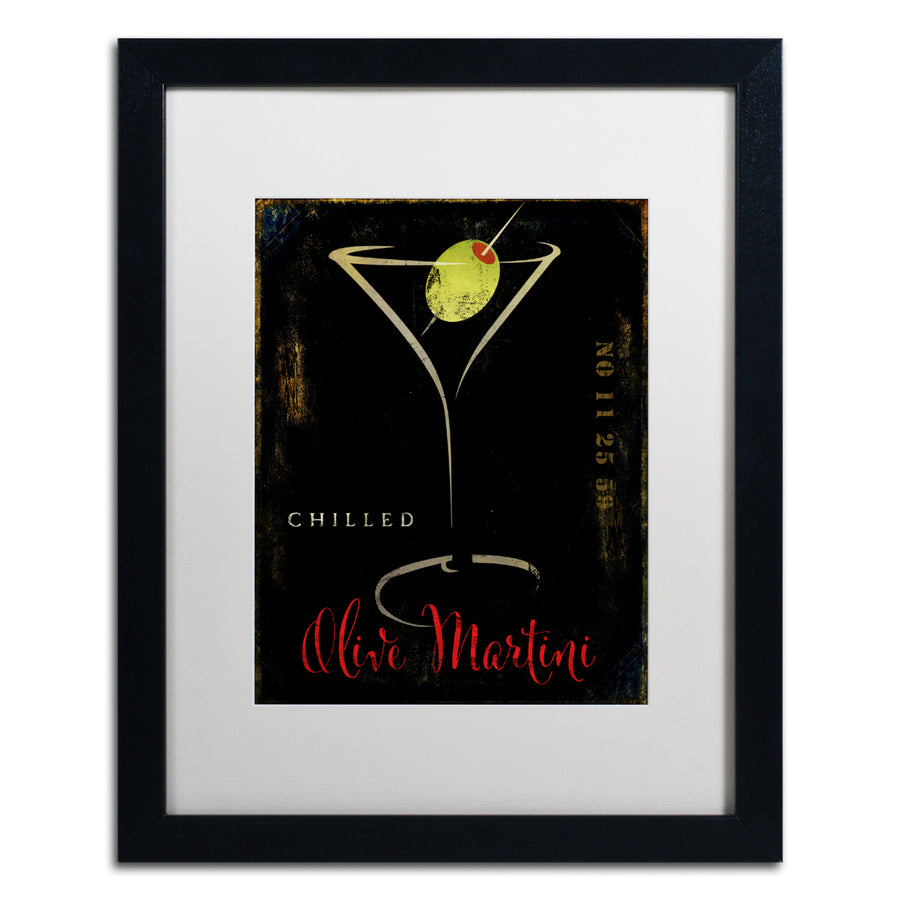 Color Bakery Olive Martini II Black Wooden Framed Art 18 x 22 Inches Image 1