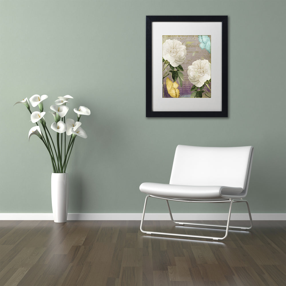Color Bakery White Roses Black Wooden Framed Art 18 x 22 Inches Image 2