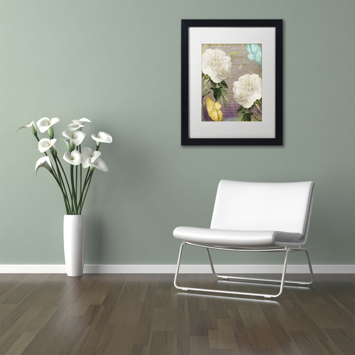 Color Bakery White Roses Black Wooden Framed Art 18 x 22 Inches Image 2