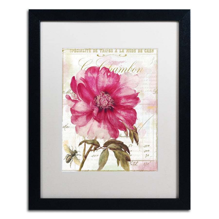 Color Bakery Pink Peony Black Wooden Framed Art 18 x 22 Inches Image 1