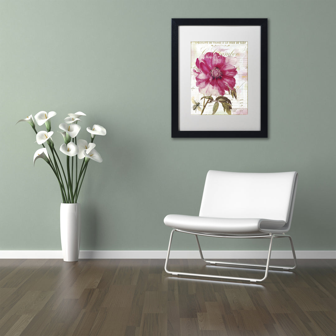 Color Bakery Pink Peony Black Wooden Framed Art 18 x 22 Inches Image 2