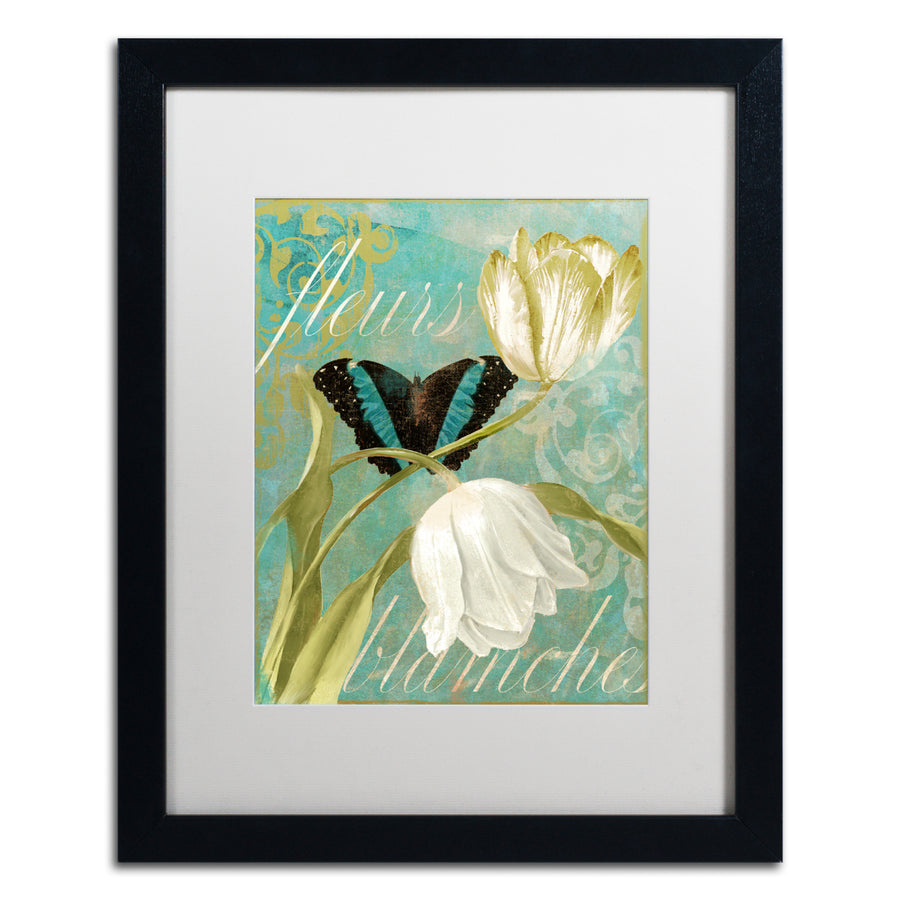 Color Bakery White Tulips Black Wooden Framed Art 18 x 22 Inches Image 1