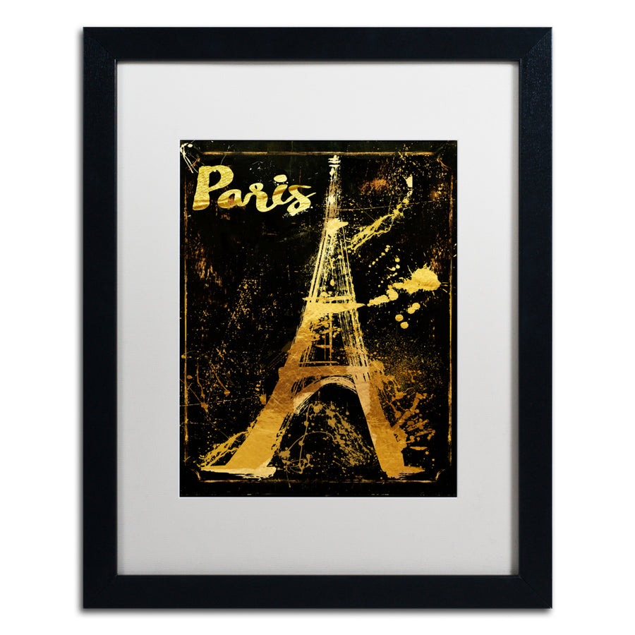Color Bakery Gold Eiffel Black Wooden Framed Art 18 x 22 Inches Image 1