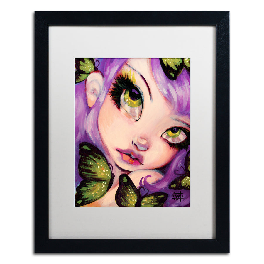 Natasha Wescoat Green Eyed Violet Black Wooden Framed Art 18 x 22 Inches Image 1
