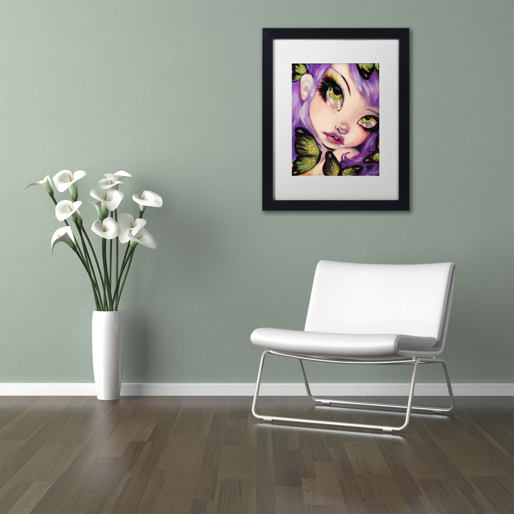 Natasha Wescoat Green Eyed Violet Black Wooden Framed Art 18 x 22 Inches Image 2