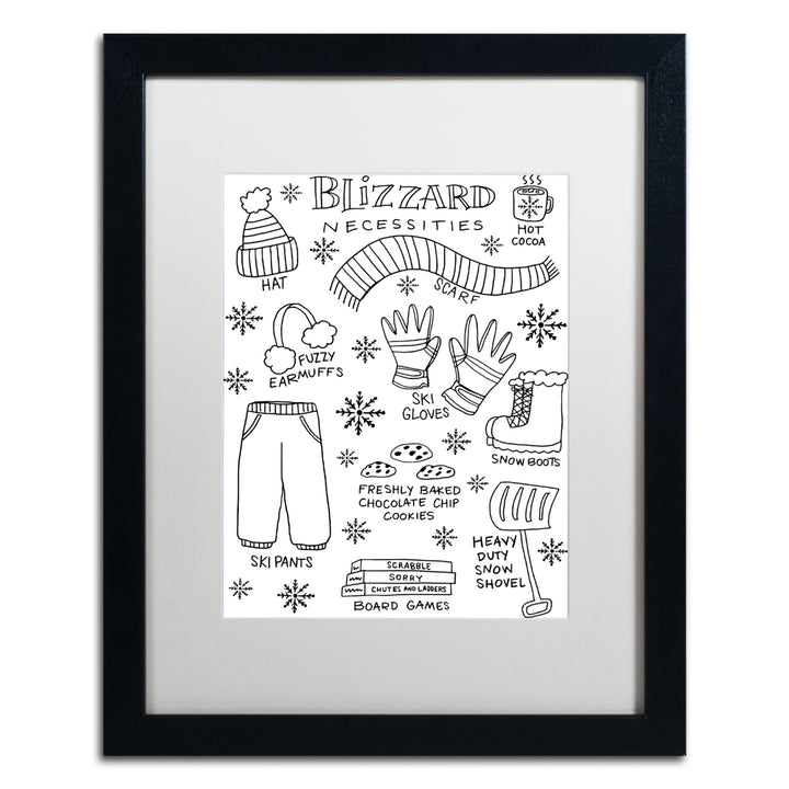 Elizabeth Caldwell Blizzard Necessities Black Wooden Framed Art 18 x 22 Inches Image 1