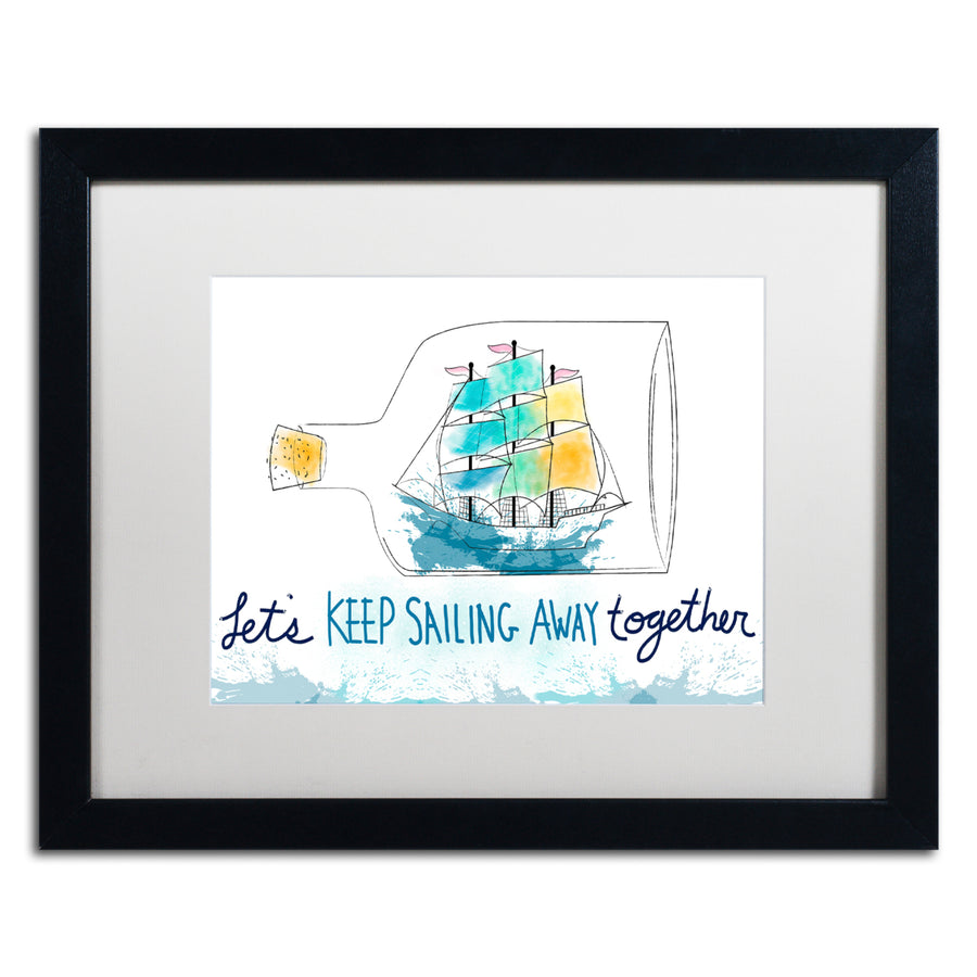 Lisa Powell Braun Keep Sailing Black Wooden Framed Art 18 x 22 Inches Image 1