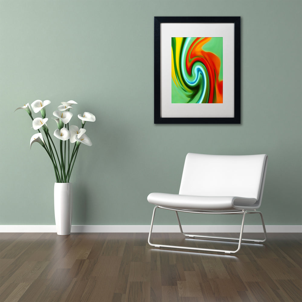 Amy Vangsgard Abstract Flower Unfurling Vertical 2 Black Wooden Framed Art 18 x 22 Inches Image 2