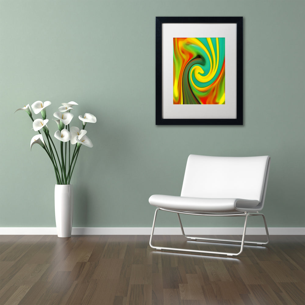 Amy Vangsgard Abstract Flower Unfurling Vertical 1 Black Wooden Framed Art 18 x 22 Inches Image 2