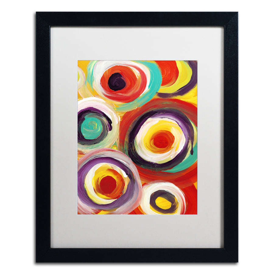Amy Vangsgard Bright Bold Circles Vertical Black Wooden Framed Art 18 x 22 Inches Image 1