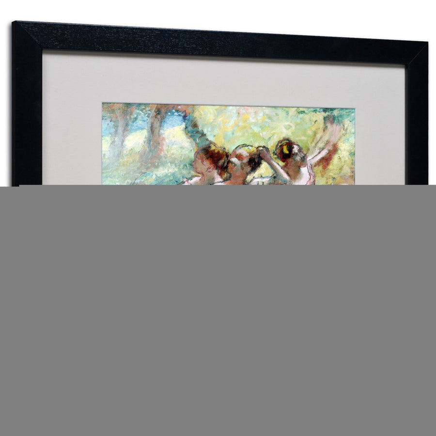 Edgar Degas Four Ballerinas on the Stage Black Wooden Framed Art 18 x 22 Inches Image 1