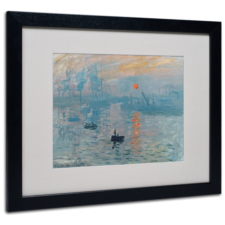 Claude Monet Impression Sunrise Black Wooden Framed Art 18 x 22 Inches Image 1