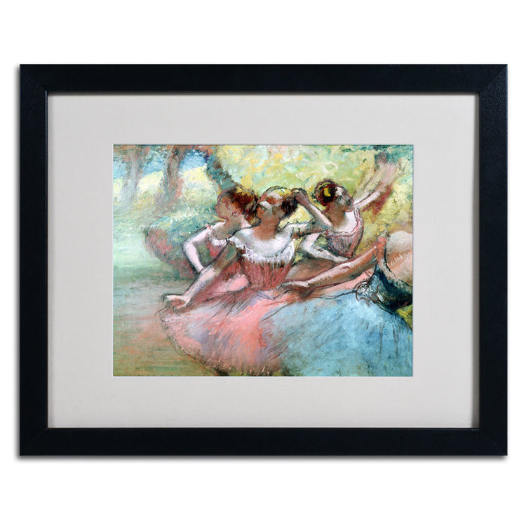 Edgar Degas Four Ballerinas on the Stage Black Wooden Framed Art 18 x 22 Inches Image 2