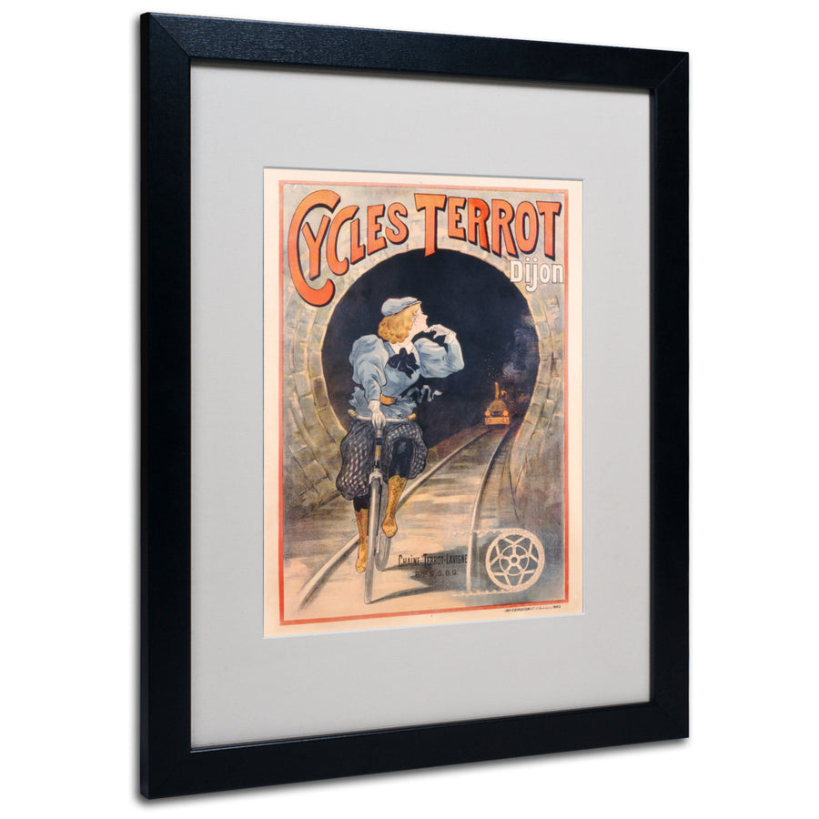 Cycles Terrot 1900 Black Wooden Framed Art 18 x 22 Inches Image 1