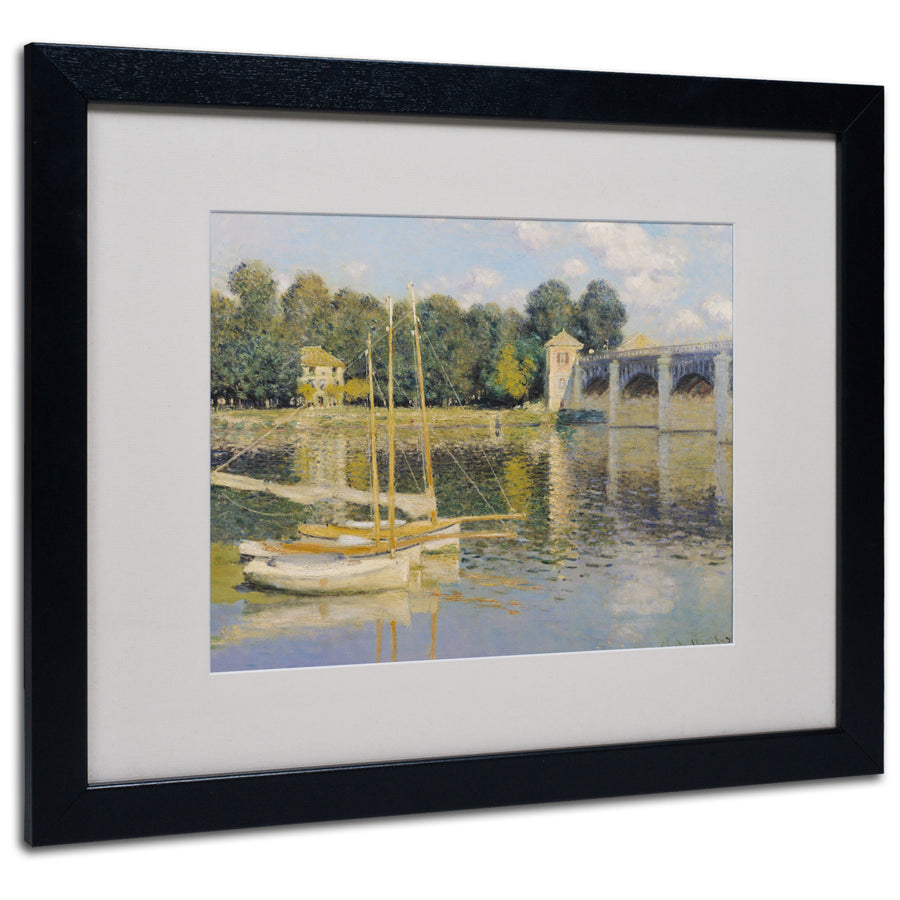 Claude Monet The Bridge at Argenteuil Black Wooden Framed Art 18 x 22 Inches Image 1