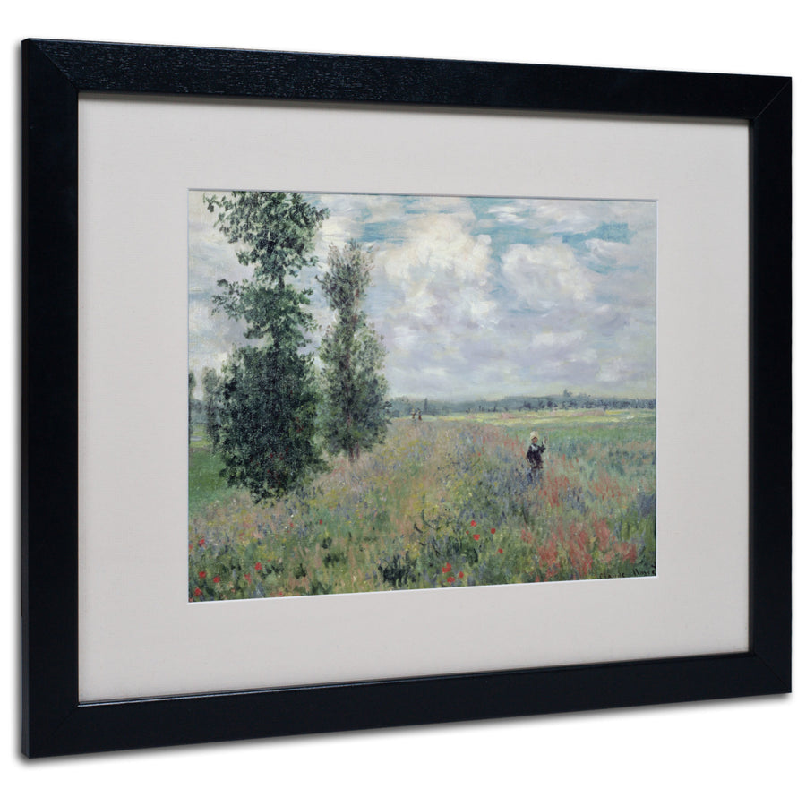 Claude Monet The Poppy Field Black Wooden Framed Art 18 x 22 Inches Image 1