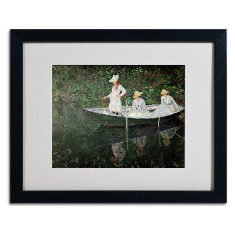 Claude Monet The Boat at Giverny Black Wooden Framed Art 18 x 22 Inches Image 2