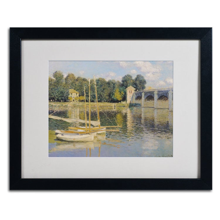 Claude Monet The Bridge at Argenteuil Black Wooden Framed Art 18 x 22 Inches Image 2