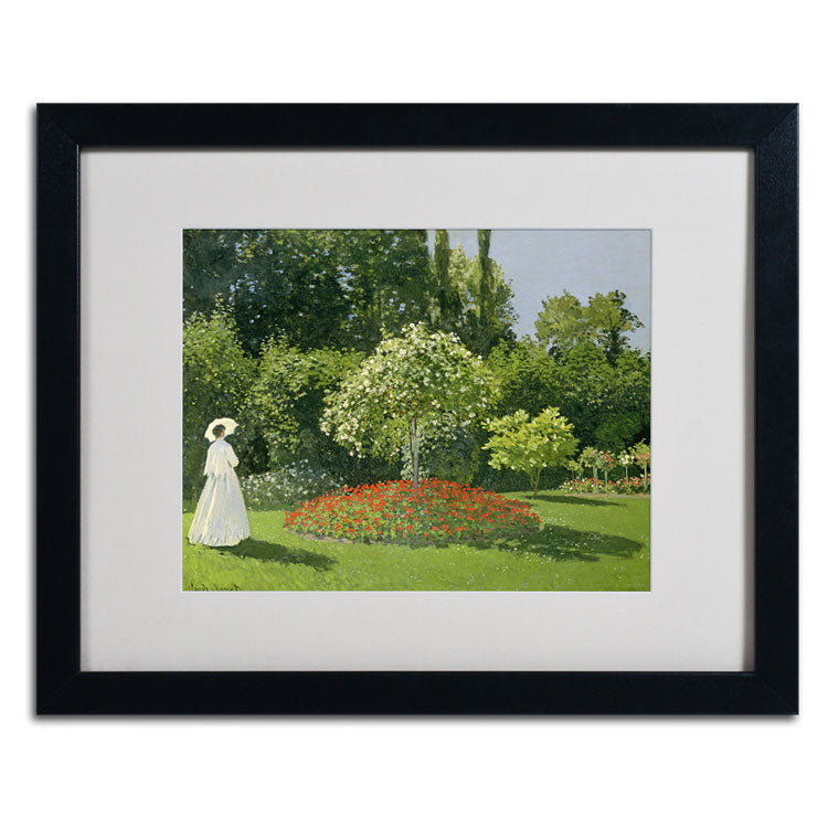 Claude Monet Jeanne Marie Lecadre in the Garden Black Wooden Framed Art 18 x 22 Inches Image 2