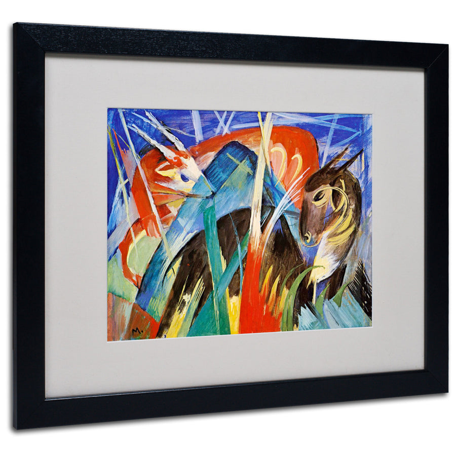 Franz Marc Fairy Animals 1913 Black Wooden Framed Art 18 x 22 Inches Image 1