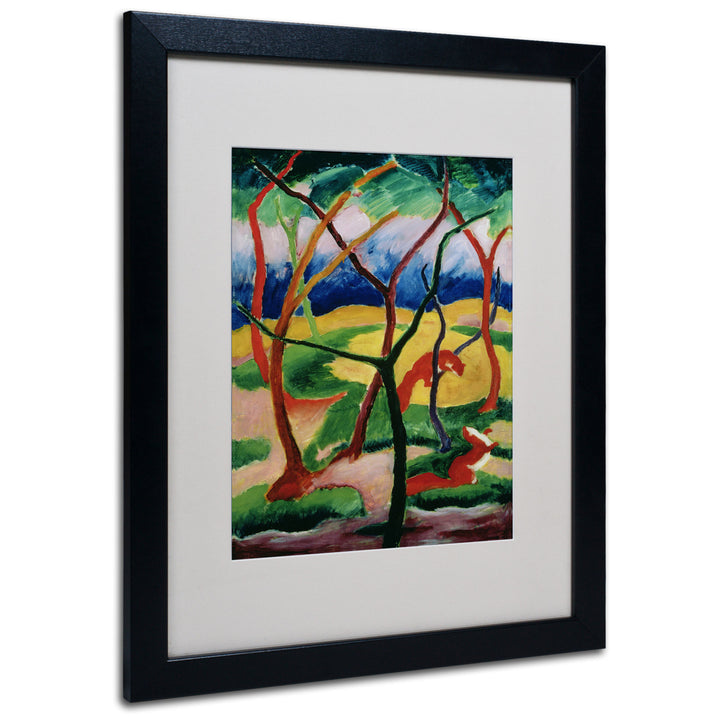 Franz Marc Weasels Playing 1911 Black Wooden Framed Art 18 x 22 Inches Image 1