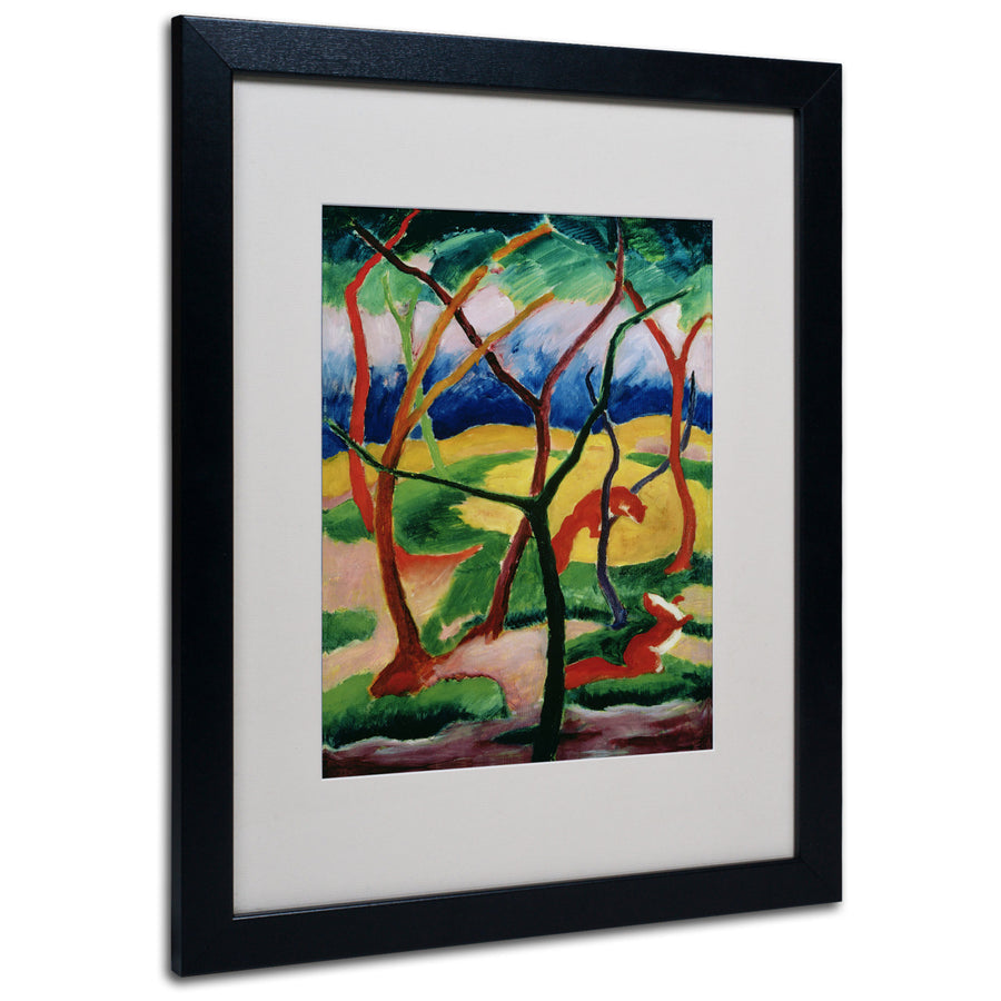 Franz Marc Weasels Playing 1911 Black Wooden Framed Art 18 x 22 Inches Image 1