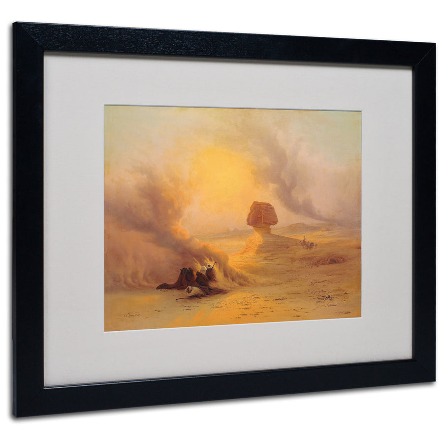 Johann Frey Caravan Caught in Sinum Wind Black Wooden Framed Art 18 x 22 Inches Image 1