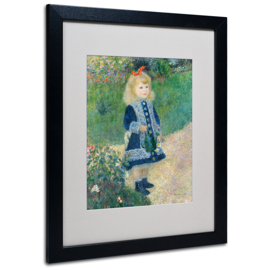 Pierre Renoir A Girl With a Watering Can Black Wooden Framed Art 18 x 22 Inches Image 1