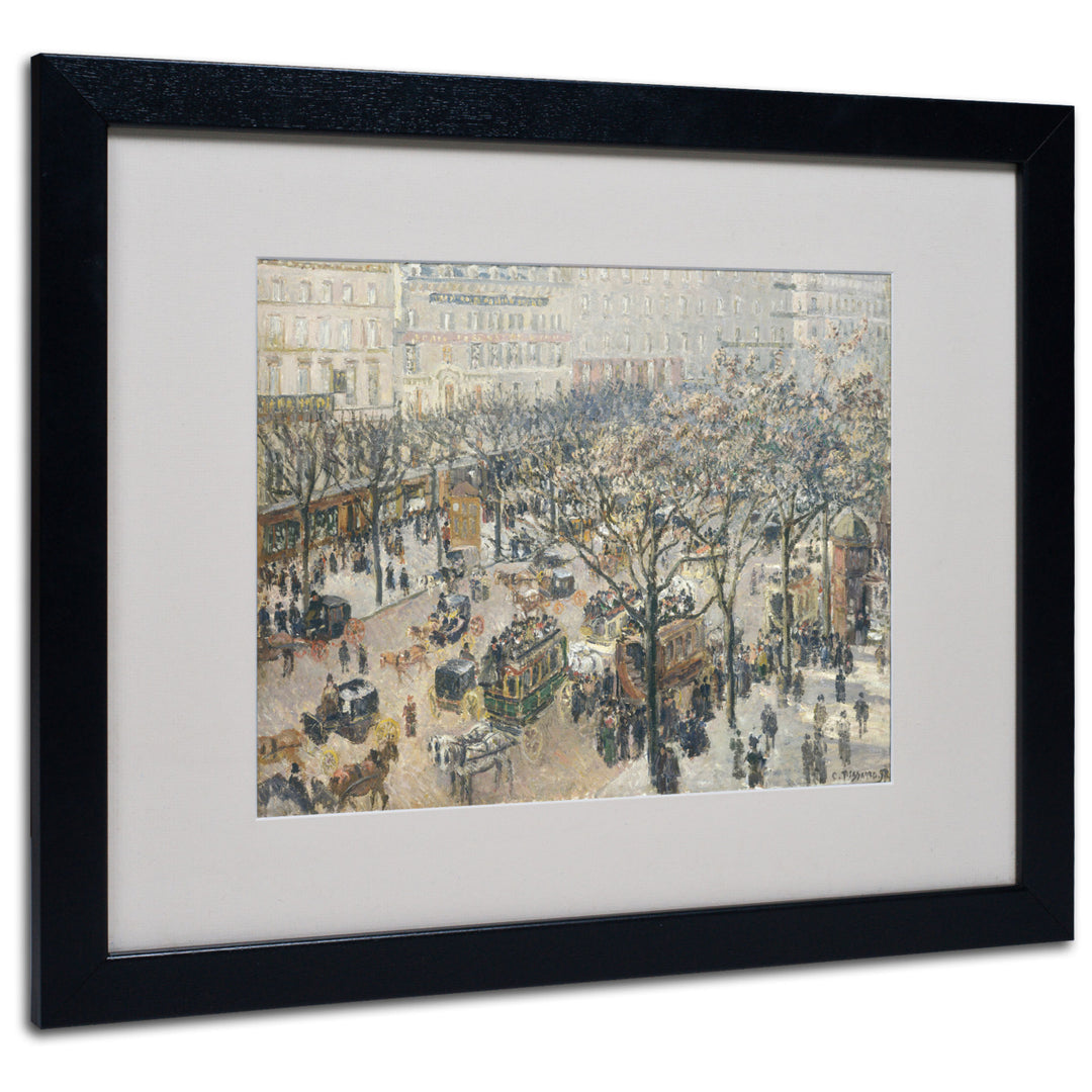 Camille Pissarro Boulevard des Italiens Black Wooden Framed Art 18 x 22 Inches Image 1