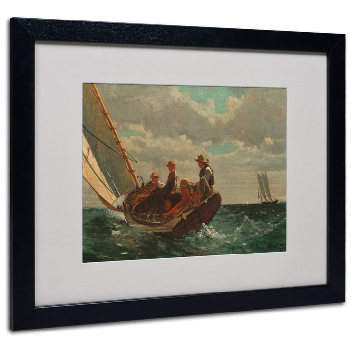 Winslow Homer Breezing Up (A Fair Wind) Black Wooden Framed Art 18 x 22 Inches Image 1