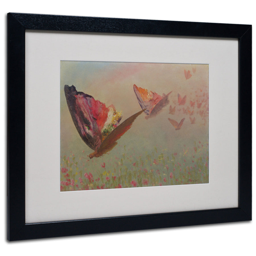 Albert Bierstadt Butterflies With Riders Black Wooden Framed Art 18 x 22 Inches Image 1