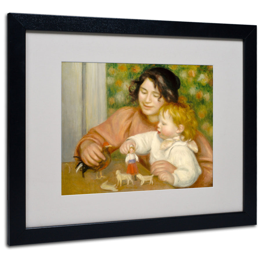 Pierre Renoir Child With Toys 1895-96 Black Wooden Framed Art 18 x 22 Inches Image 1