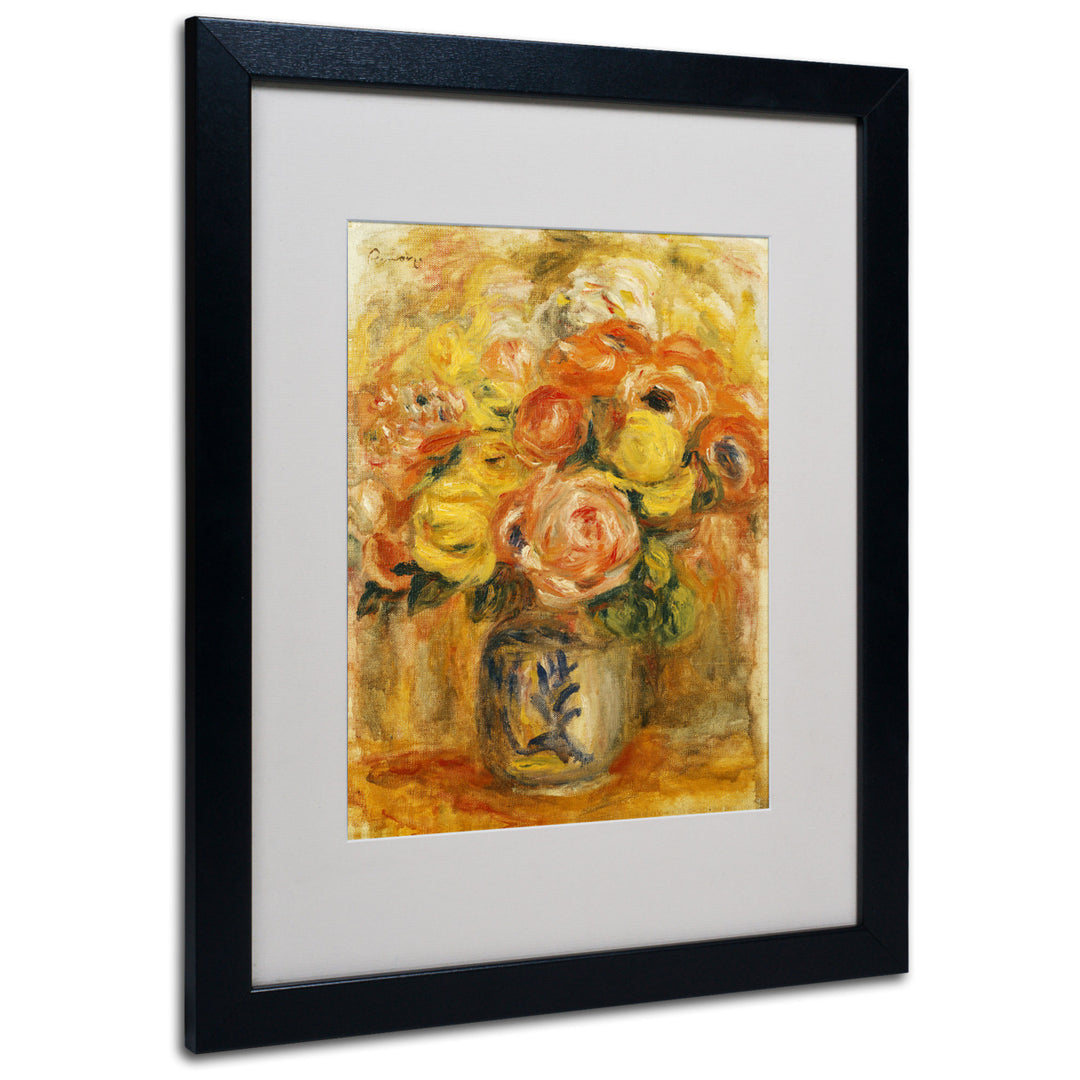 Pierre Renoir Fleurs Dans Un Vase Bleu Black Wooden Framed Art 18 x 22 Inches Image 1