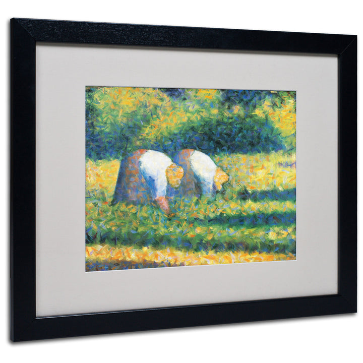 Georges Seurat Farmers at Work 1882 Black Wooden Framed Art 18 x 22 Inches Image 1