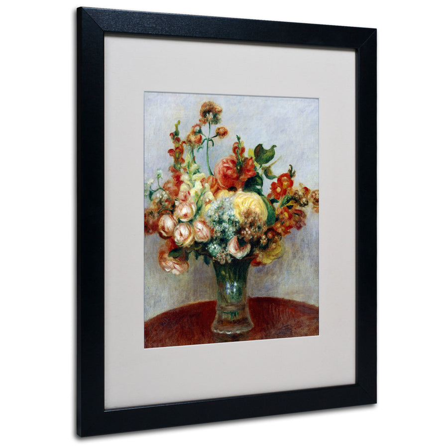 Pierre Renoir Flowers In a Vase 1898 Black Wooden Framed Art 18 x 22 Inches Image 1