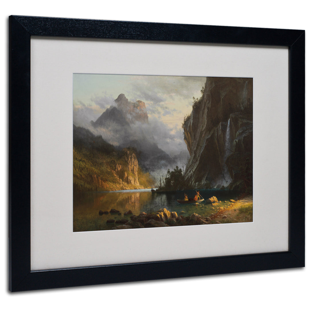 Albert Bierstadt Indians Spear Fishing Black Wooden Framed Art 18 x 22 Inches Image 1