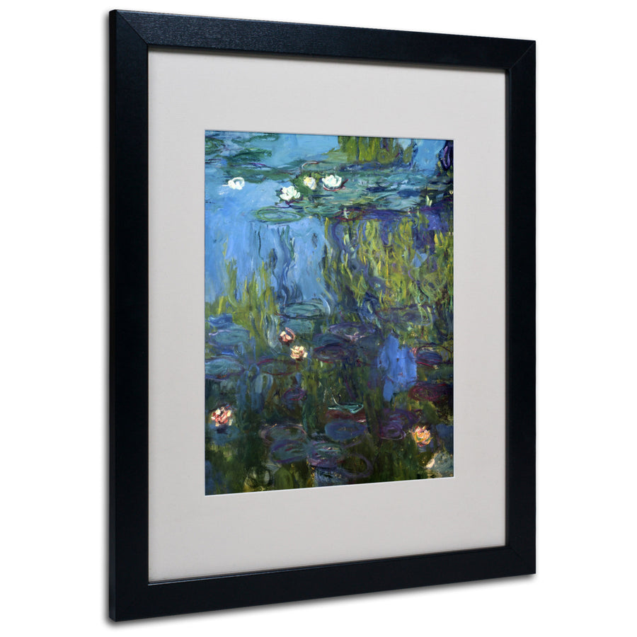 Claude Monet Nympheas 1914-17 Black Wooden Framed Art 18 x 22 Inches Image 1