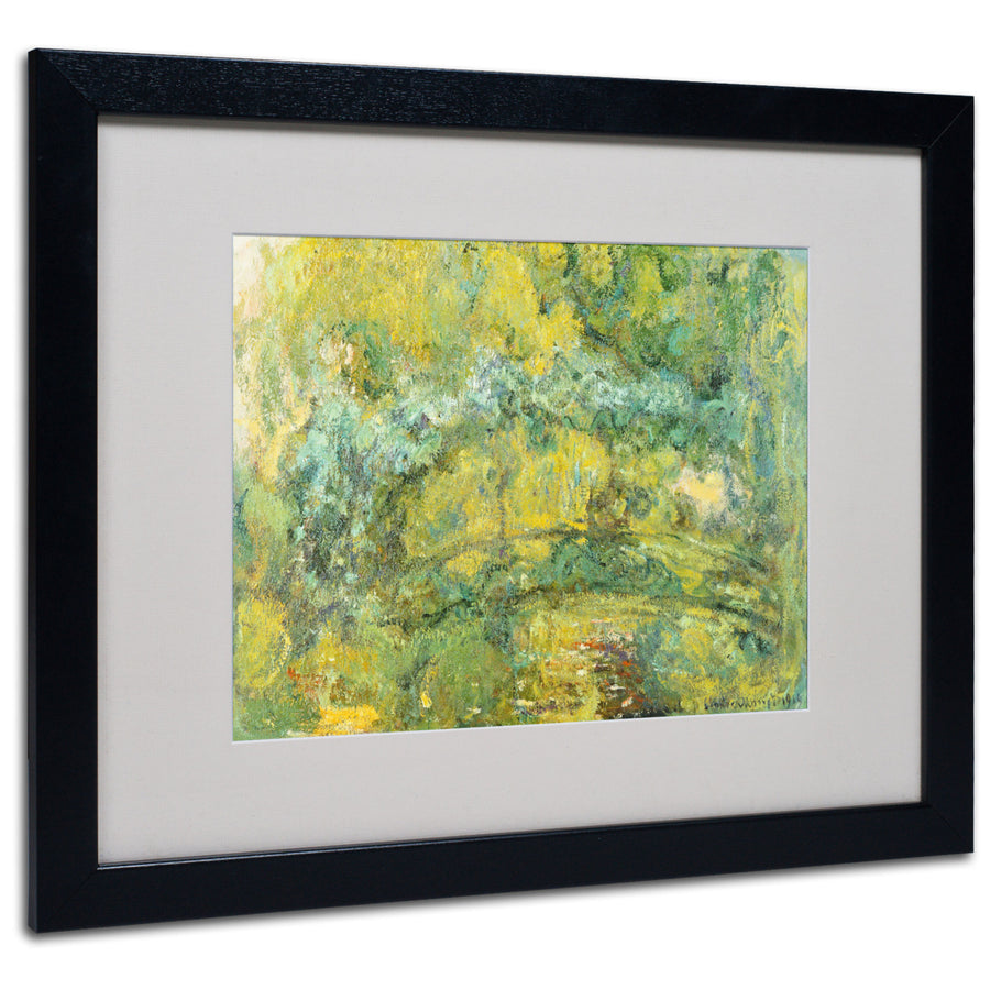 Claude Monet Passage On Waterlily Pond Black Wooden Framed Art 18 x 22 Inches Image 1