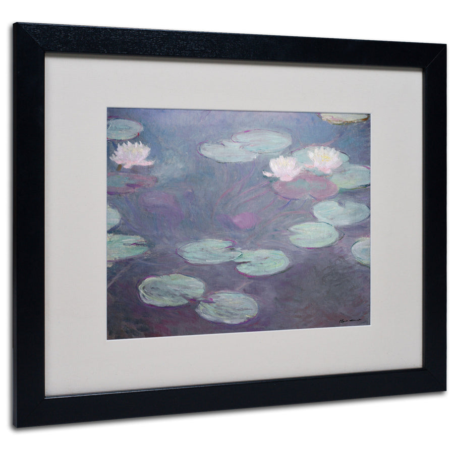 Claude Monet Pink Lilies 1897-1899 Black Wooden Framed Art 18 x 22 Inches Image 1